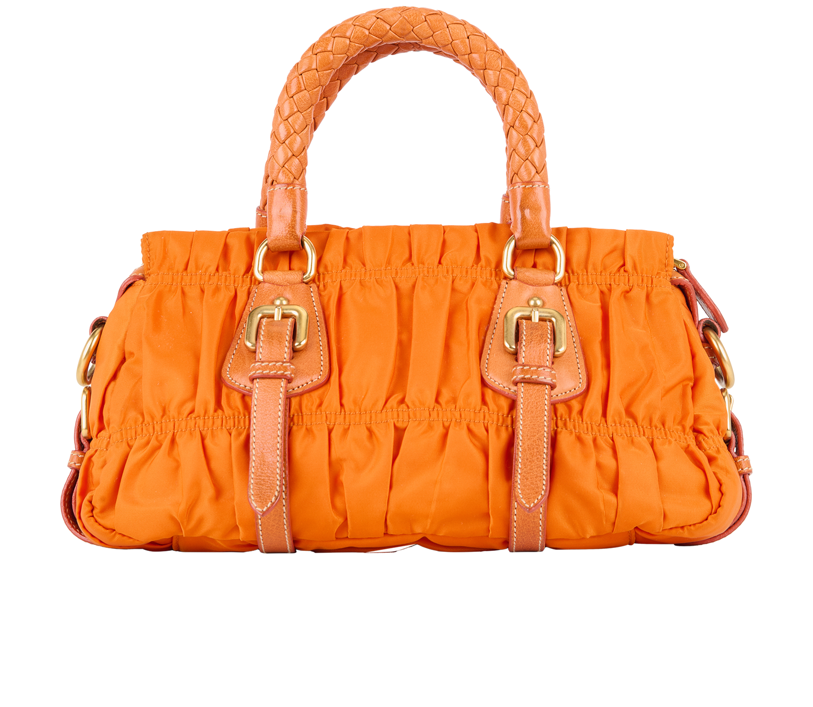 Mini Gaufre Tote, &pound;220, Handbags, Orange, Leather/Nylon, Back view